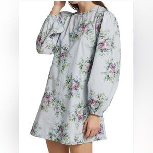 Ganni floral dress. NWT. Size 8. Pretty blue floral!